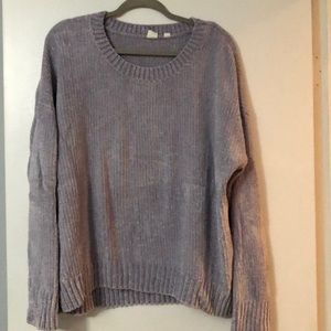 Soft grey chenille sweater.